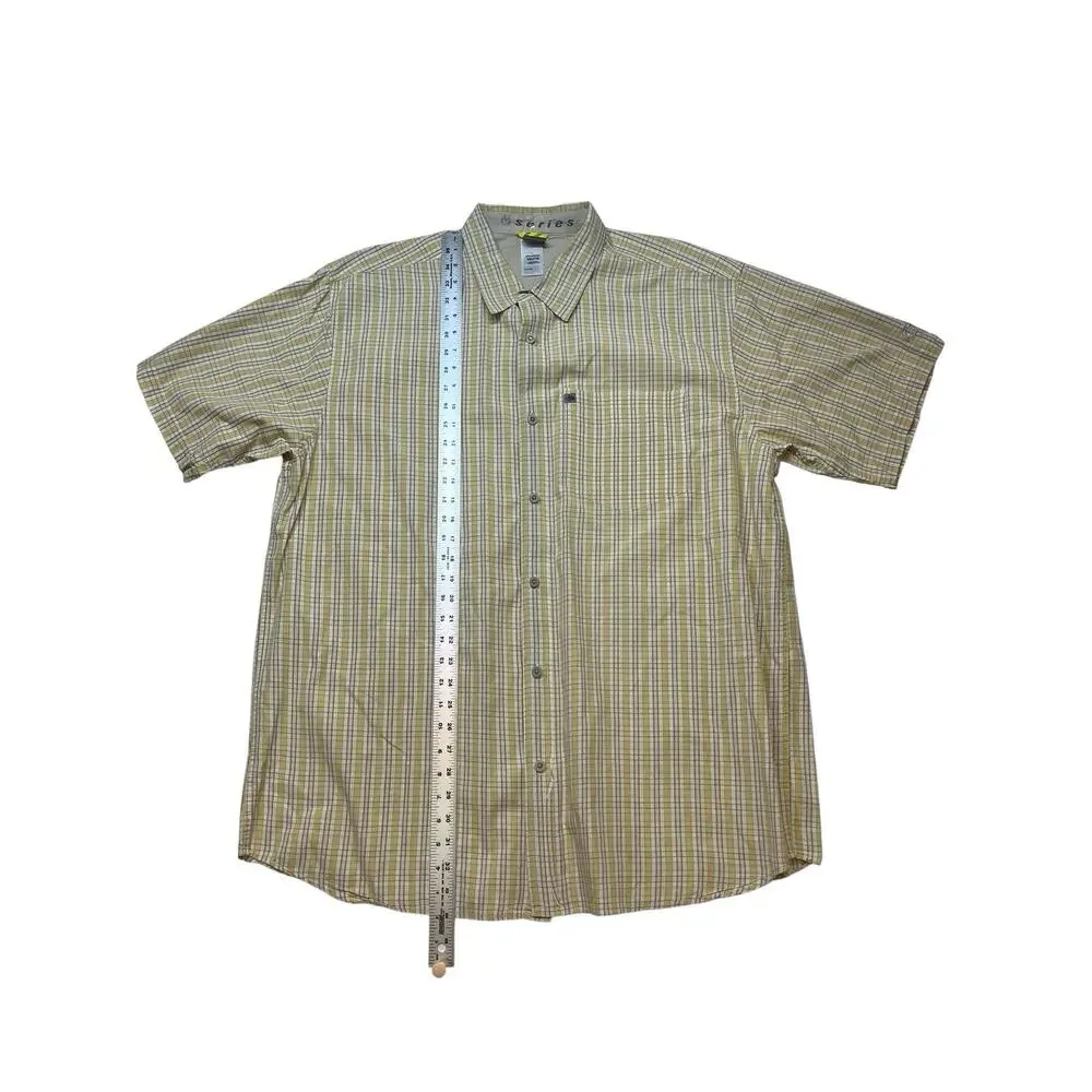The North Face A5 Series Beige plaid button-up short sleeve shirt Men’s Size XXL